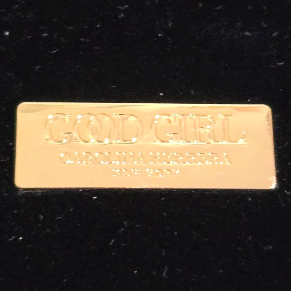 Bolso de Mano Caroline Herrera Grande Terciopelo Negro Doble Asa Aro Cartera Foto 2 de 4