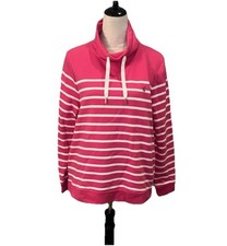 Joules Hot Pink White Striped Sweatshirt, Sz 10