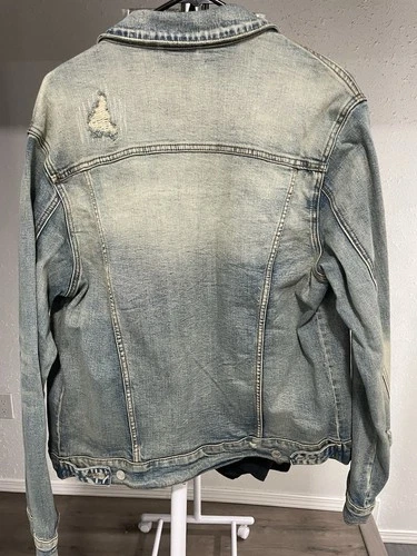 Embellish Distressed Denim Jacket LG image 2