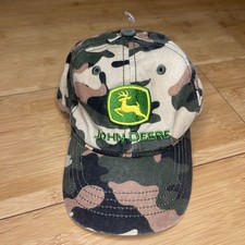 John Deere TODDLER YOUTH Retro Woodland Camo Stretch Cotton Hat Cap Farm Kids