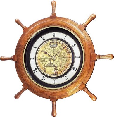 Rhythm 4MH817 Small World Ship Wheel Musical Wall Clock