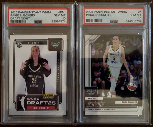 Paige Bueckers 2025 Panini Instant WNBA RC PSA 10 Lot - Debut #1 & Draft #DN1