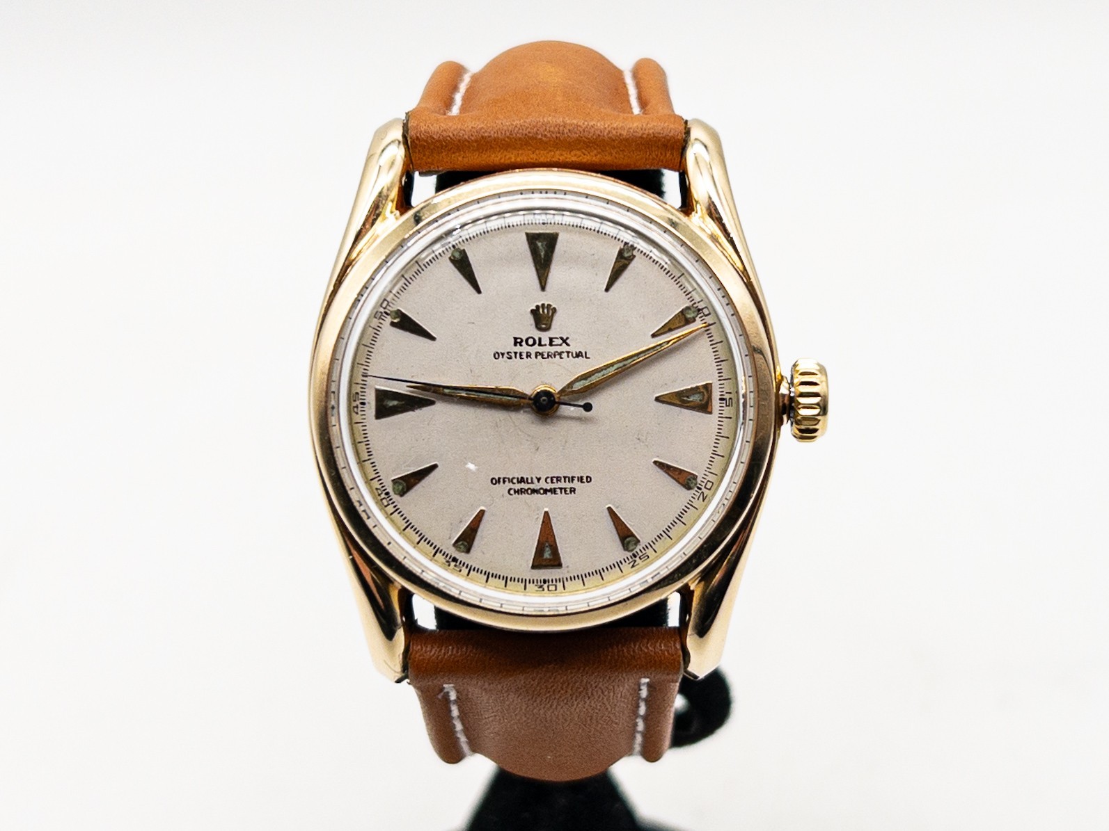 Vintage 1940 $15000 34mm ROLEX Oyster Perpetual 14k Yellow Gold Mens Dress Watch