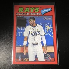 2026 Topps Heritage Baseball Chandler Simpson #58 Red Border Tampa Bay Rays