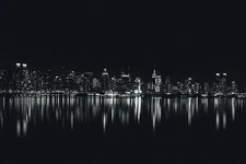 617973 New York Usa Skyline At Night Wall Print Poster