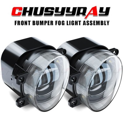 2pcs LED Driving Fog Light Lamp Front Bumper Light Driver + Right Passenger Side