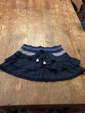 Juicy Couture Boho Cotton Blue Side Zip Mini Skirt Sz 2
