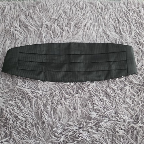 Calvin Klein Black Satin Pleated Cummerbund Tuxedo Suit Belt Adjustable OS