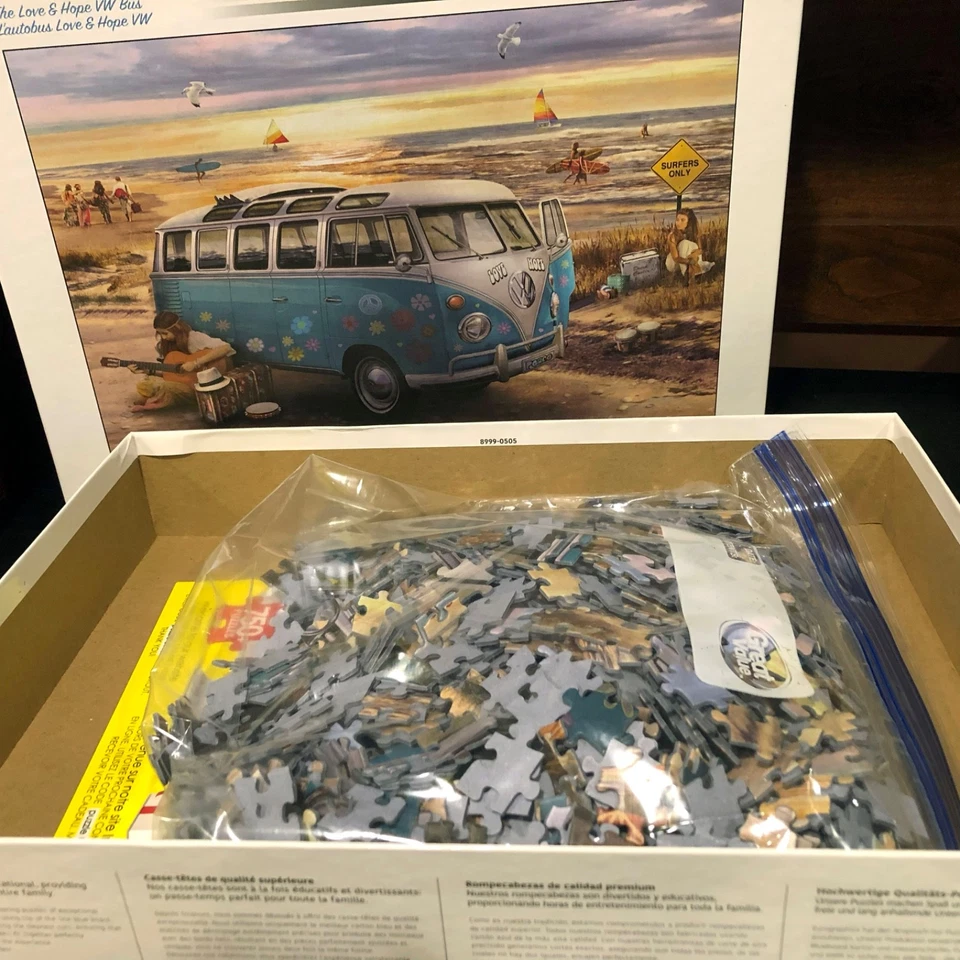 Volkswagen Bus 1963 - Rompecabezas de 1000 piezas Love Bug VW Van Beach Ocean Hippie Foto 3 de 4