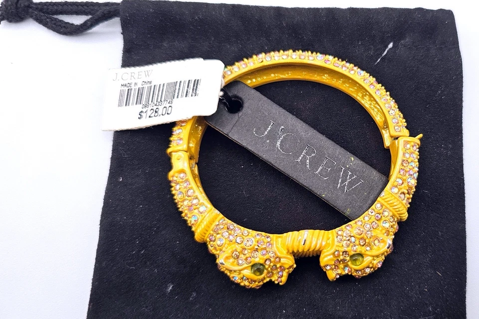 J. Pulsera Crew Leopard Jaguar Statement. Esmalte. Diamantes de imitación. jcrew Foto 3 de 4