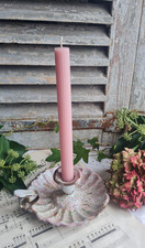 ANCIEN BOUGEOIRS QUEUE DE RAT EN EMAILLE EN FORME DE FLEURS