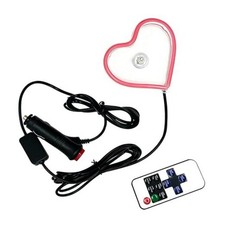 Car LED Ambient Light, Heart-Shaped Neon Window Light with Suction Cup, IP65