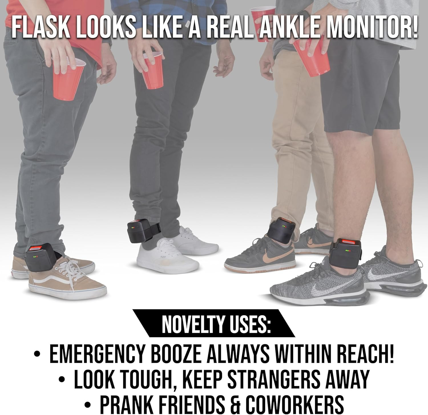 Gopong Ankle Monitor Flask (5 Oz) - Hidden Alcohol Flask - Funny Liquor Gift for