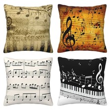Vintage Music Throw Pillow Covers Set of 4,18x18 Throw Pillow Cover, Singer F...