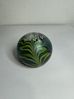 Orient & Flume 1978 Signed Art Glass Paperweight Floral Iridescent Studio Glass — photo 2