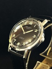 Vintage ORIOSA Swiss WATCH 17J Incabloc - Military Style Black Dial - WORKING
