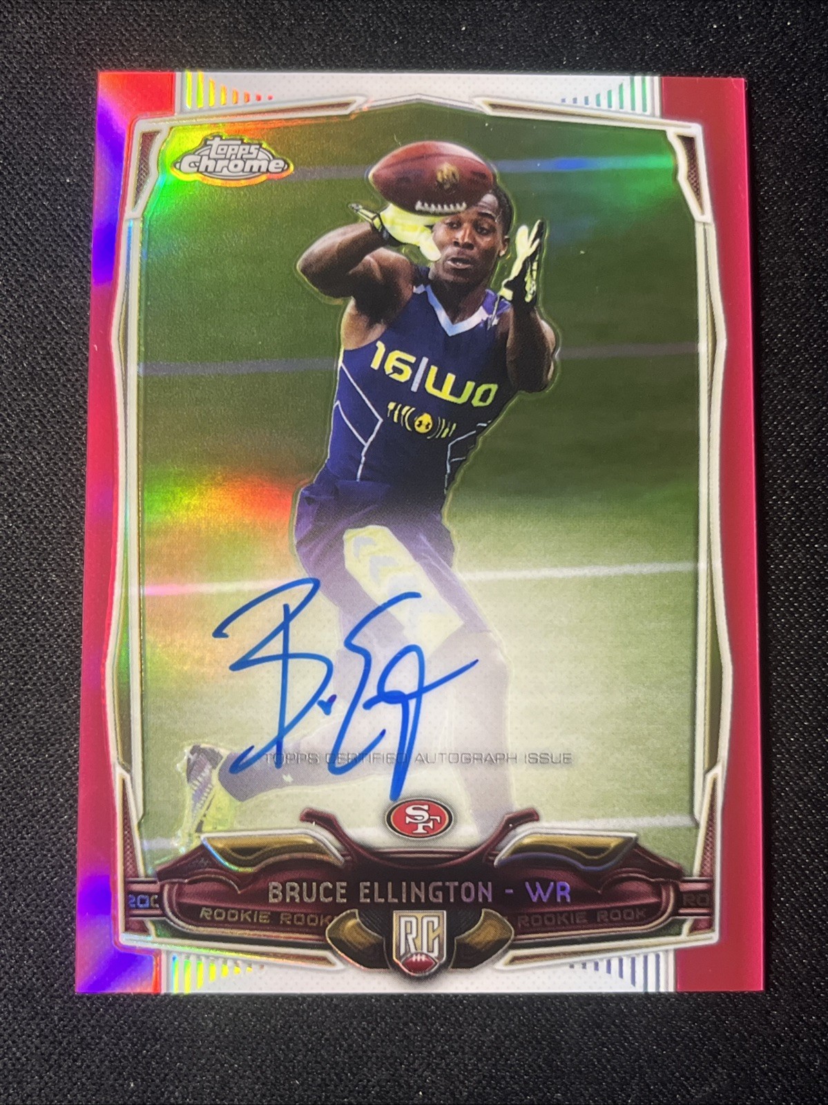 Bruce Ellington Topps Chrome Mini #116 Autograph Pink Refractor
