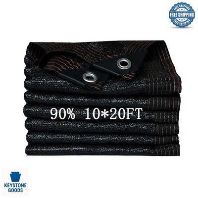 90% Shade Cloth 10x20FT Garden UV Blocker with Grommets