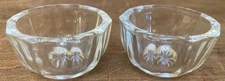 Clear Glass Round Salt Cellars/Dips Slanted Sides Starburst Bottom-Set of 2