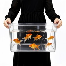 2.5 Gallon Plastic Fish Tank Large Bowl Shatterproof with Crystal Clear Clari...