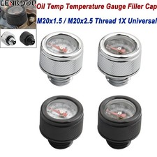 1PCS Aluminum Oil Temp Temperature Gauge Fillers Cap For Motorcycle 0-140Celsius