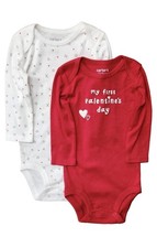 Carters Infant Boys  Girls unisex Red My First Valentines Day Bodysuit 2Pc Set