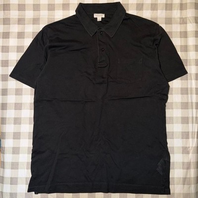 Sunspel Men's England 1860 100% Knit Cotton Collared Polo Chest Pocket Size L