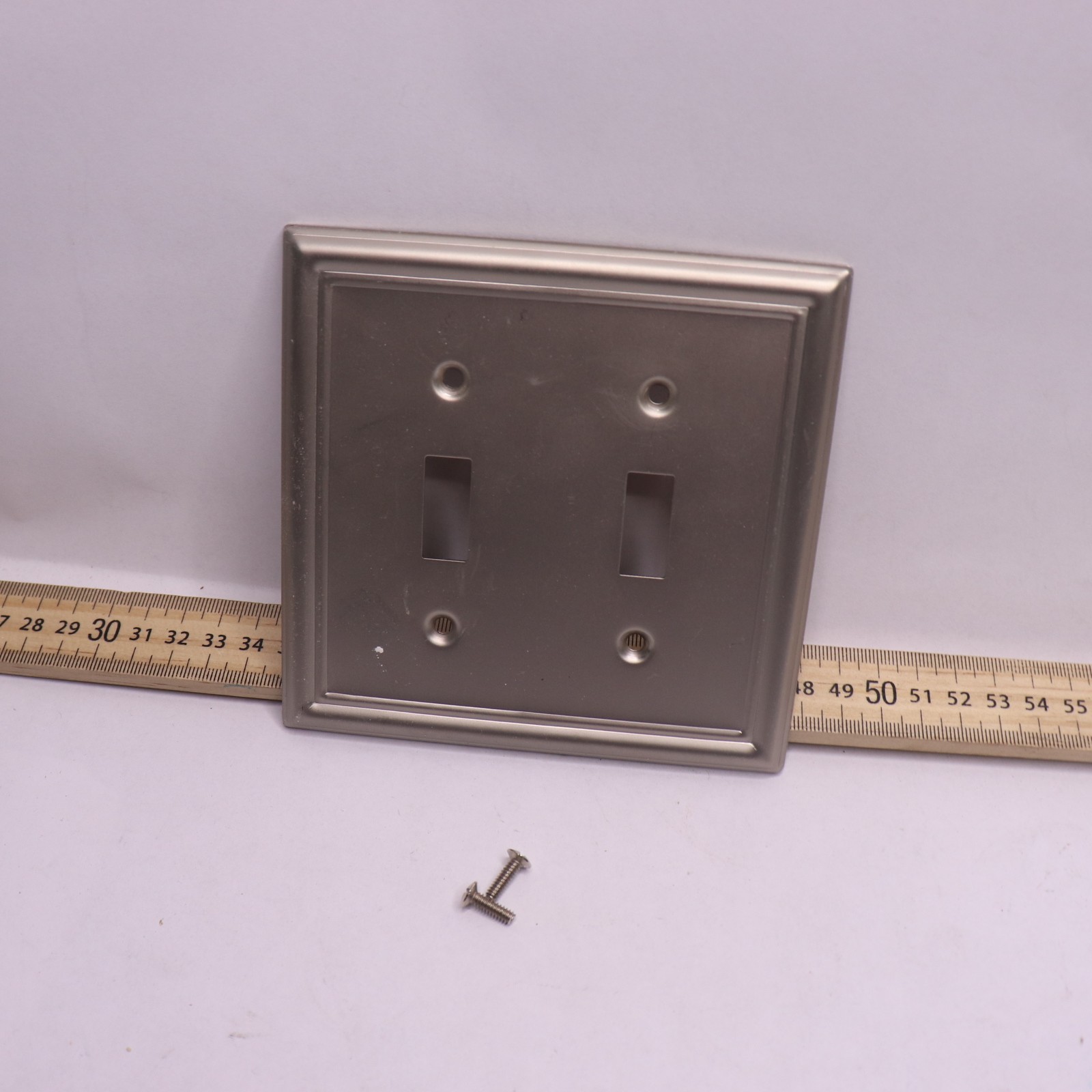 Hampton Bay Ascher 2 Gang Toggle Steel Wall Plate - Brushed Nickel