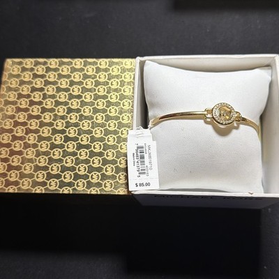 NWT MICHAEL KORS MKJX6519710 EXCLUSIVE Gold-TONE LOGO BRACELET