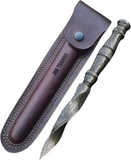 Damascus Steel M48 Cyclone Knife 6in Handmade Spiral Tri Edge Dagger Knife