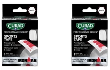 (2 PACK) Curad Performance Series Ironman Sports Tape, White Red, 1.5" x 10 yds