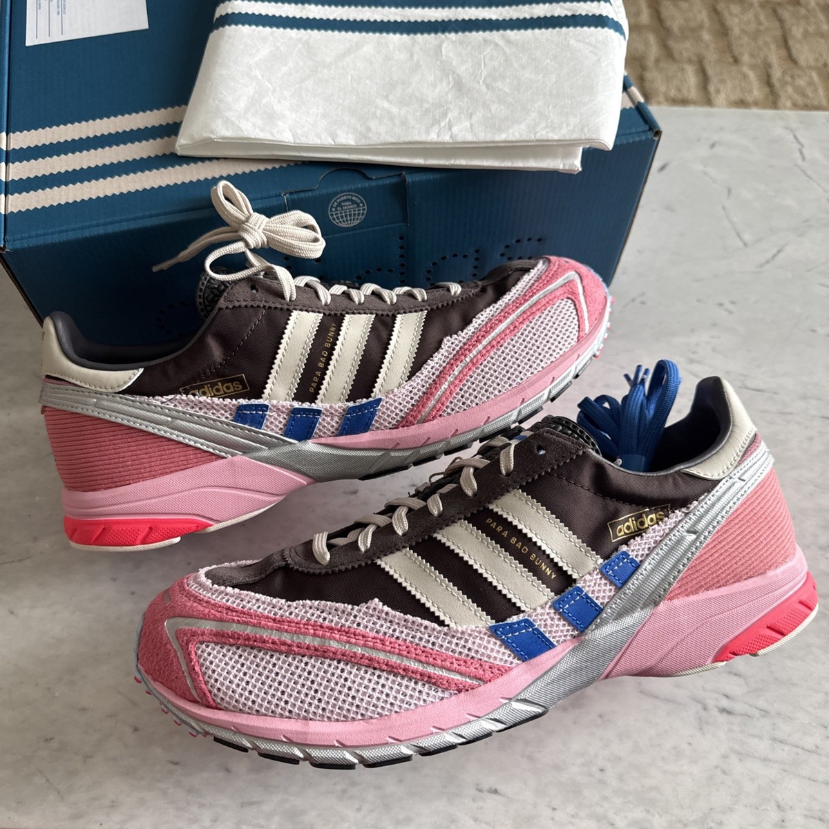 Size 11 Adidas x Bad Bunny ADIZERO SL72 “Brown Clear Pink”