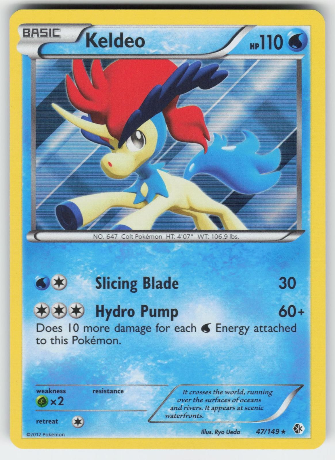 Keldeo 47/149 Holo Rare Boundaries Crossed Pokemon Near Mint
