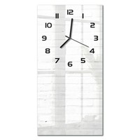 Glasuhr Glas-Wanduhr Mit Leisem Uhrwerk Backsteinwand Schwarze Zeiger 30X60 Cm