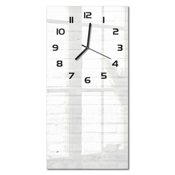 Glasuhr Glas-Wanduhr Mit Leisem Uhrwerk Backsteinwand Schwarze Zeiger 30X60 Cm-image