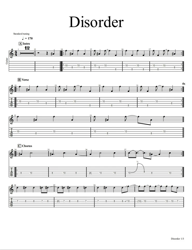 JOY DIVISION UNKNOWN PLEASURES GUITAR TAB TABLATURE BOOK SISTERS OF MERCY CURE - Image 2 of 2