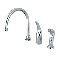 Kingston KB821 Widespread Kitchen Faucet, Polished 9 Inch, Chrome