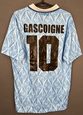 RETRO REPLICA GASCOIGNE MENS LAZIO 1990/1991 SOCCER FOOTBALL SHIRT JERSEY SIZE M