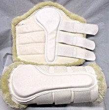 2er Set Covalliero Dressurgamaschen weichem Kustfell weiß Warmblut XL L5