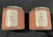 NEW! LOT Of 2 - Bath & Body Works PARIS CAFE 3-wick Candle Candles