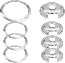 Electric Stove Chrome Drip Pan & Burner Ring Kit 8PC WB32X10012 WB32X10013 – Fit