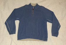 Tommy Bahama Men's Blue 1/4 Zip Pullover Sweater Size L/XL