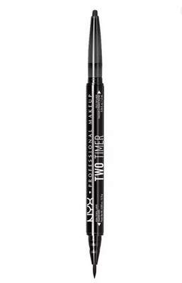 LOT OF 3 NYX Two-Timer Dual Ended Eyeliner Pencil -Jet Black NIB TT01