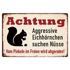 German-Style Aggressive Warning Tin Metal Signs Home Décor Heavy-Duty Iron Outdo