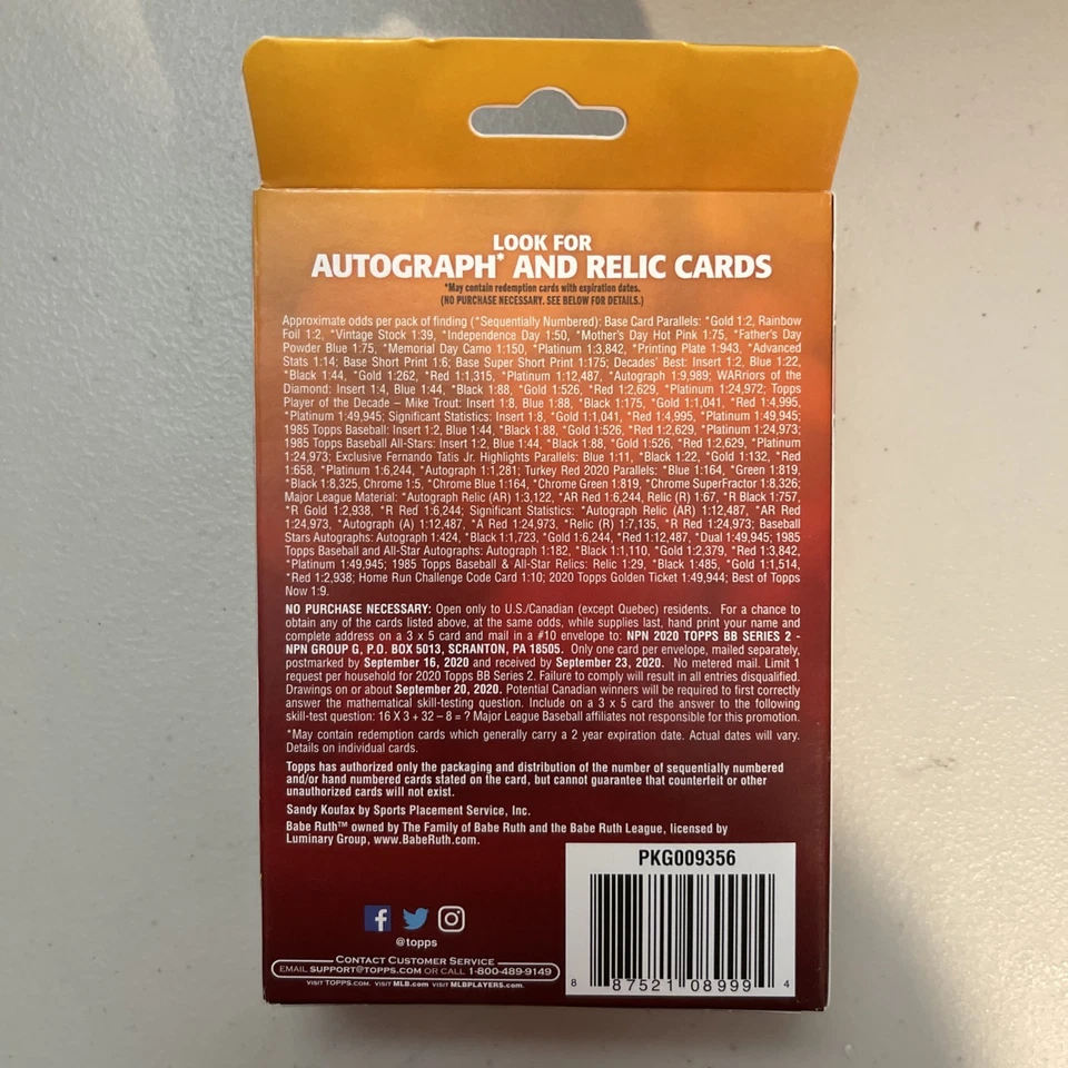 2020 Topps Baseball Series Two Sealed Target Hanger Box-Find Autograph/Relic - Image 2 of 2