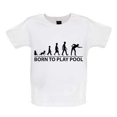 Born To Play Pool - Baby T-Shirt / Babygrow - Player Cue 8 Ball Billiards Game