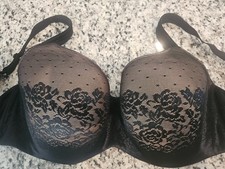 Soma Stunning Support Balconet Bra Size 40DD Floral Black Lace Full Coverage