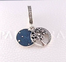 Pandora Galaxy Love You to the Moon & Back Dangle Charm Blue Space Holidays