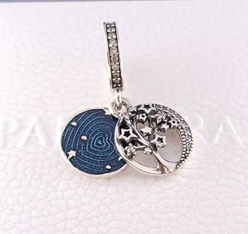 Pandora Galaxy Love You to the Moon & Back Dangle Charm Blue Space Holidays