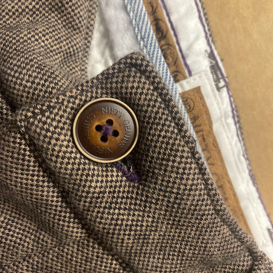 NUEVO Pantalón de Vestido Nifty Genius Pierna Recta Calce Regular Kahki Espiga 34x34 Nuevo con Etiquetas Foto 4 de 4